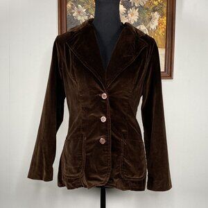JCPenney Fashions Three Button Blazer Top Junior's 9 Brown Casual